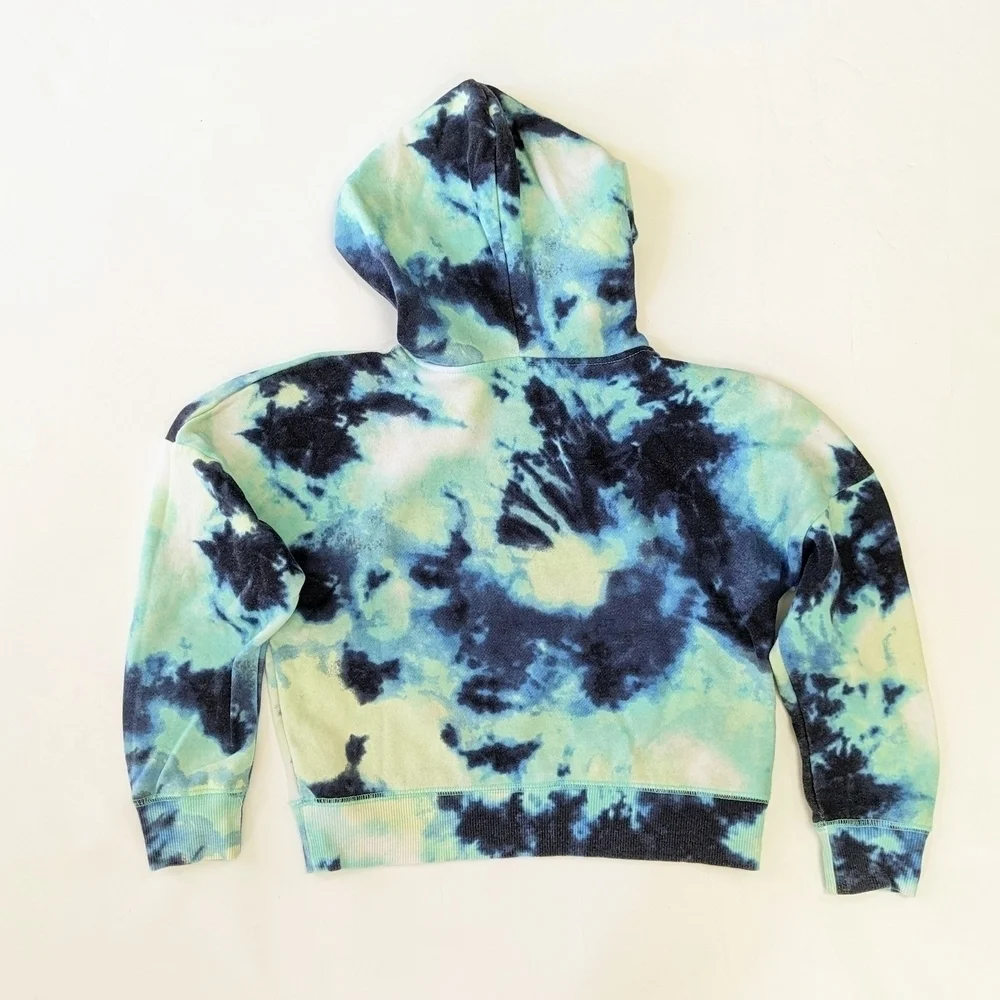 Justice Kids Blue and Green Tie-Dye Hoodie and Navy Sweatshirt Set
